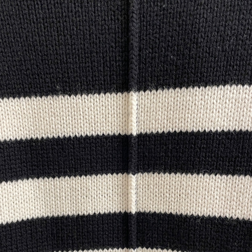 Ralph Lauren Polo Black & Cream Striped Layered Bullion Patched Sweater Size PL - Picture 15 of 17